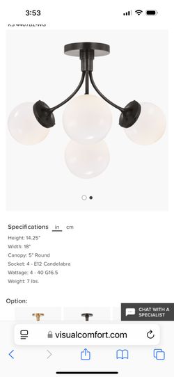 Kate Spade Prescott semi flush mount in bronze