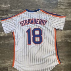 Darryl Strawberry (All Sizes) white pinstripe New York Mets throwback baseball