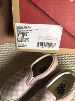 Girls Vans Classic Slip On Size 11.5
