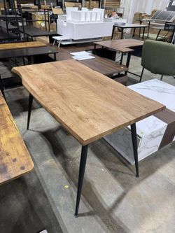 47" Rectangle Home Kitchen Dining Table, Irregular MDF Tabletop - Brown