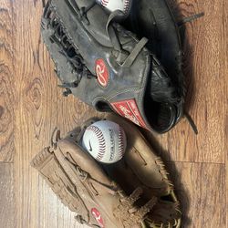 Rawlings Baseball Gloves And Balls
