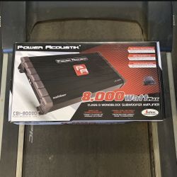 Power Acoustik 8,000 Watts Monoblock Bass Amplifier 1 Channel With Bass Knob Heavy Duty Amp