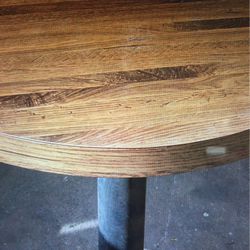 (10) Vintage 24" Round Oak Laninated Wood Restaurant Table Tops taurant 