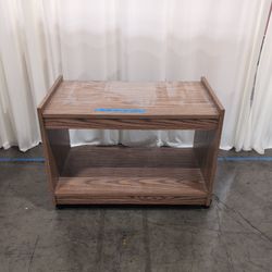 Oak Finish Open Shelf TV Stand