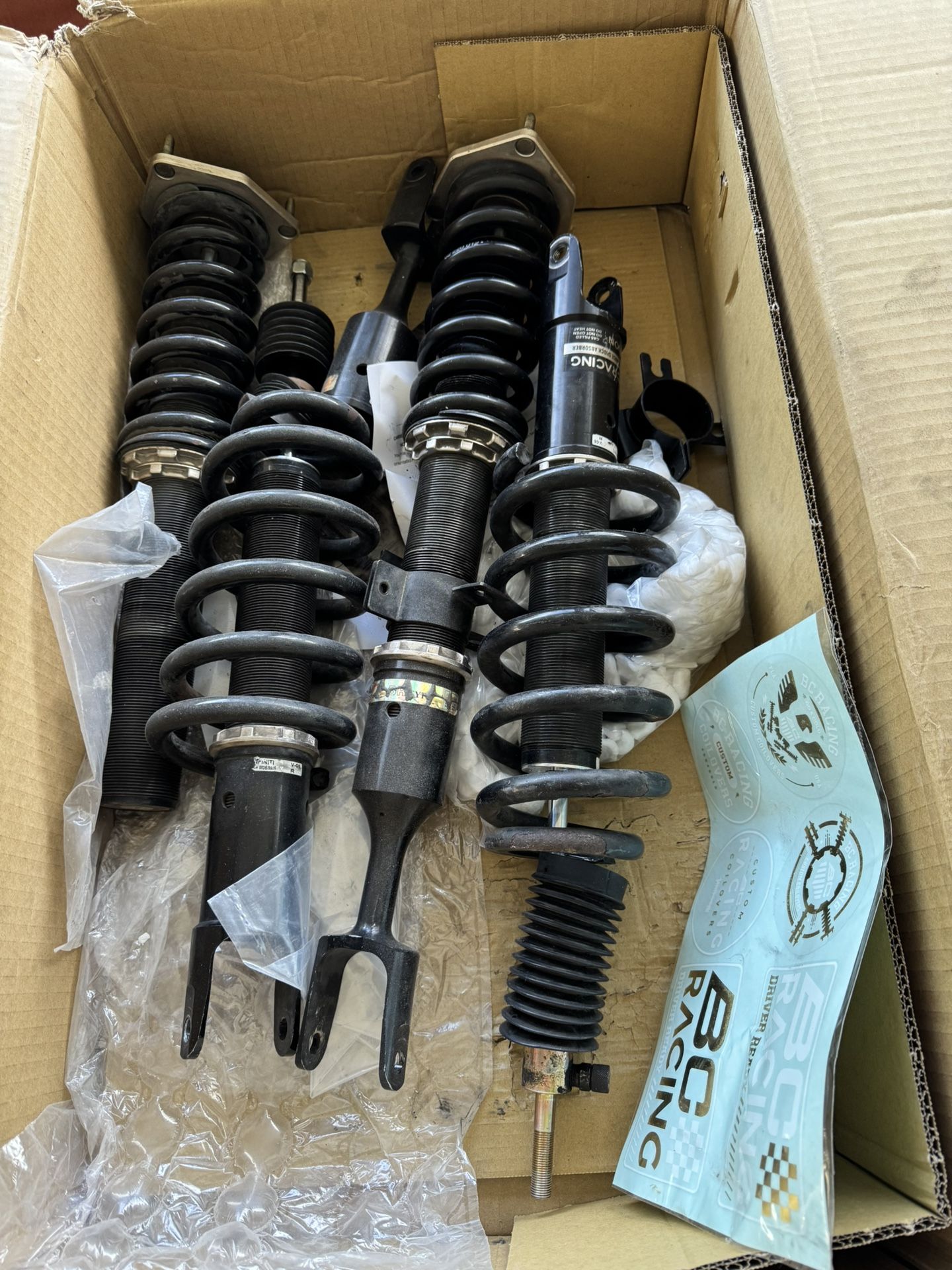 BC Racing Coilovers For Infiniti G37 - One Coilover Leaking