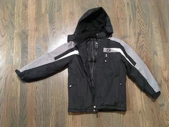 Black CB Winter Jacket for Kids, size:M 10-12