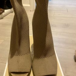 Ankle Nude Suede Boots Never Used New Size 5.5