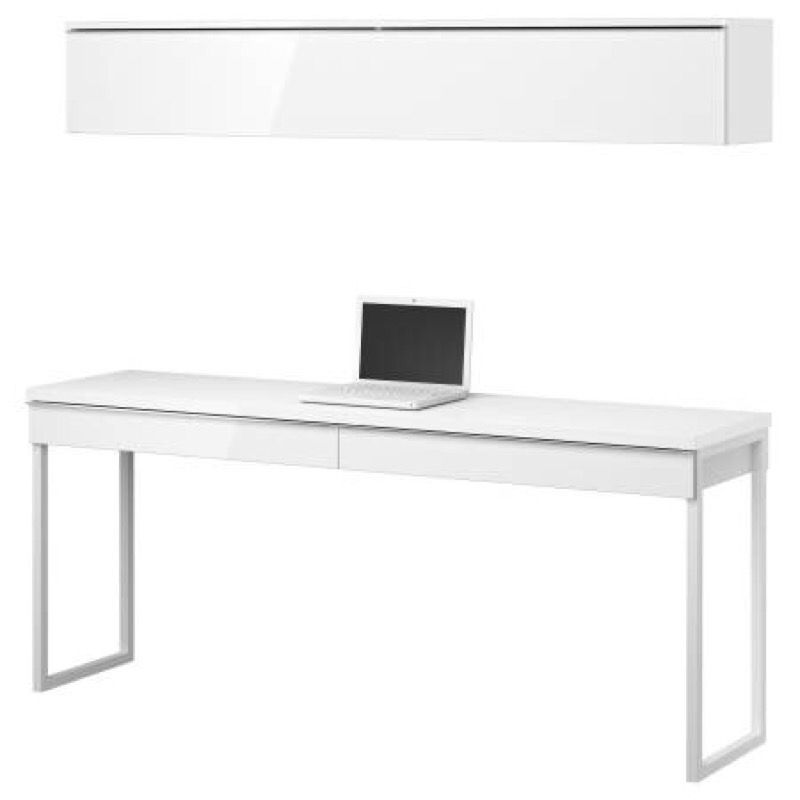 IKEA Besta Burs Desk hall table white polished