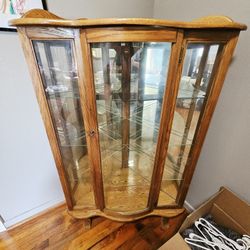 Solid Oak Curio Cabinet