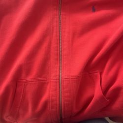 Red Polo Zip Up