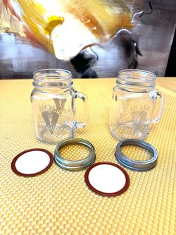 Moab Brewery Mason Jar Mugs with Lids – Set of 2