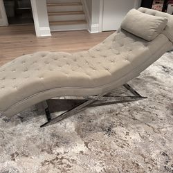 Grey Upholstered Chaise Lounge
