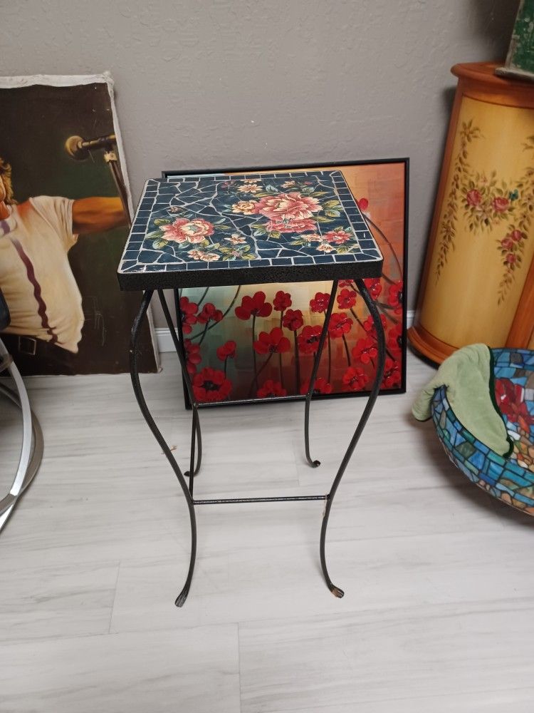Tiled Top End Table 