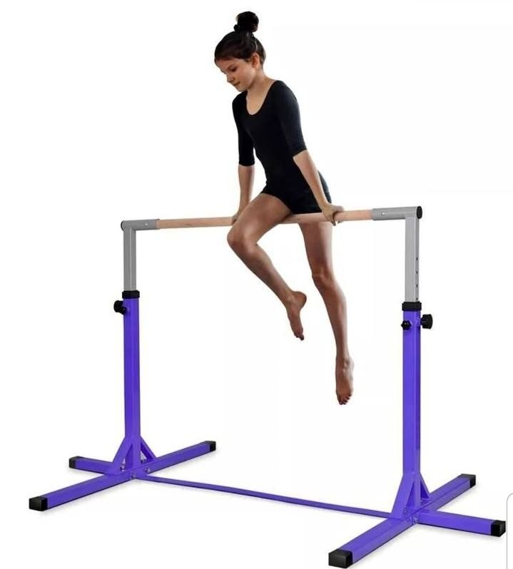 Adjustable Steel Horizontal Training Bar Gymnastics Junior Home Practice Purple