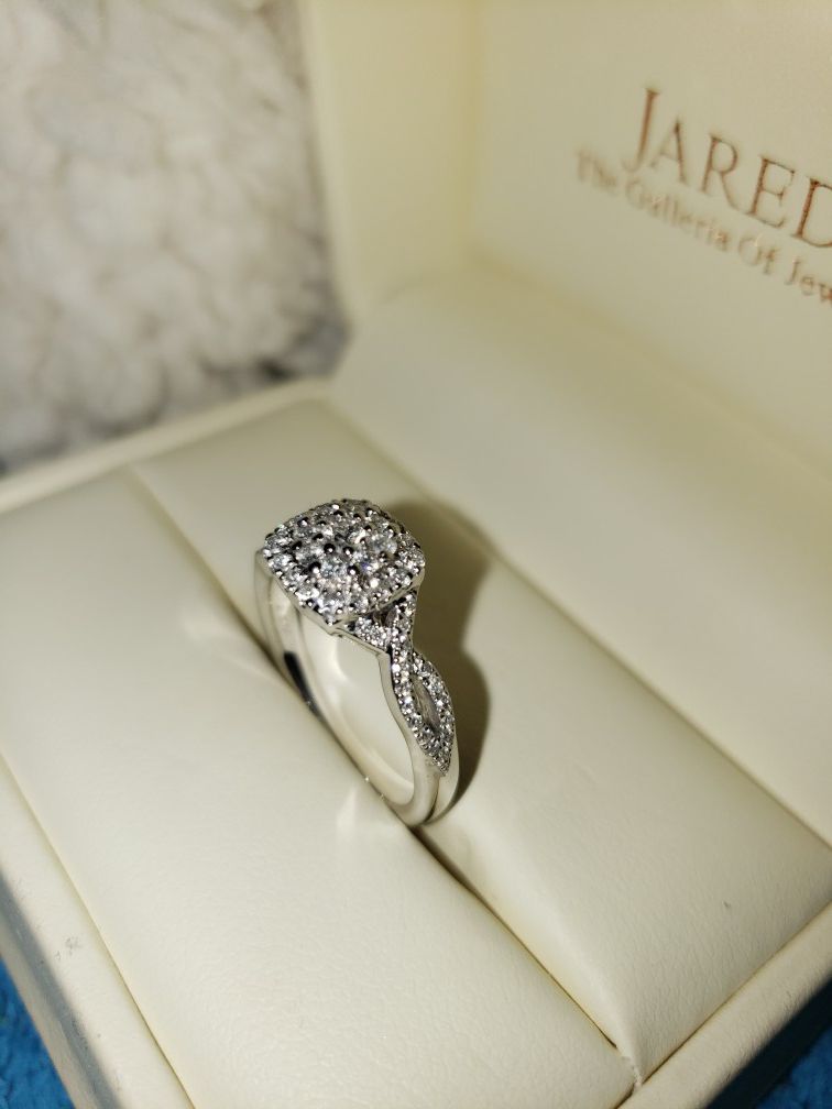 Jared, Nail Lane halo white gold engagement ring