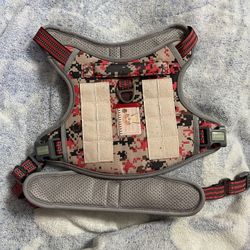 Large Tactical Dog Harness  Red Camo Heavy Duty for Large Breed Dogs, No Pulling Reflec
