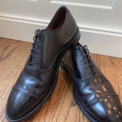 Allen Edmonds Park Avenue Sz 12E Black Leather Cap Toe Lace Up Dress Shoes 5615. Condition is pre owned and show signs go wear from usage (please see 