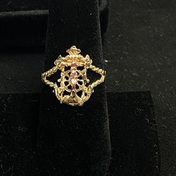 14K ANCHOR CRUCIFIX RING