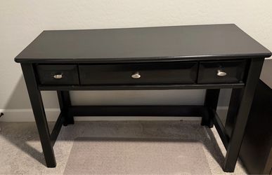 Dark Wood Writing Desk with 3 Drawers
