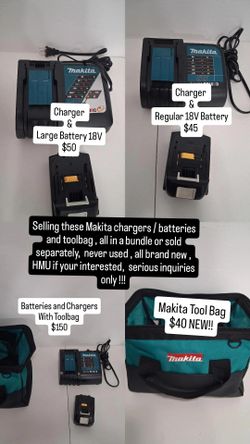 Makita Chargers / Batteries & Toobag