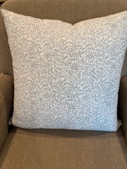 Linen & James Floral Block Black and Cream 22 x 22 Pillow Cover