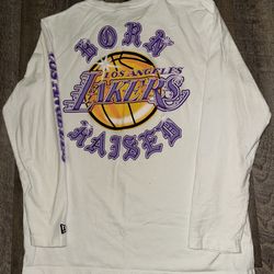 Los Angeles Lakers New Era Born x Raised Spray Paint Long Sleeve Shirt size XL