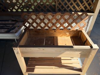 Raised Garden Bed Planter with Trellis and Shelf