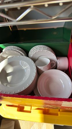 8 settings and service dishes