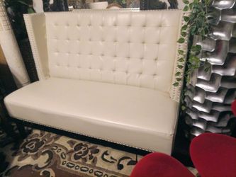 Leather nail head sofa chair