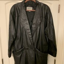Ladies Soft Leather Coat Size M