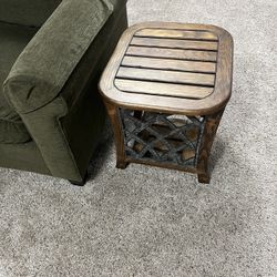 Solid Wood & Metal Side/End Table