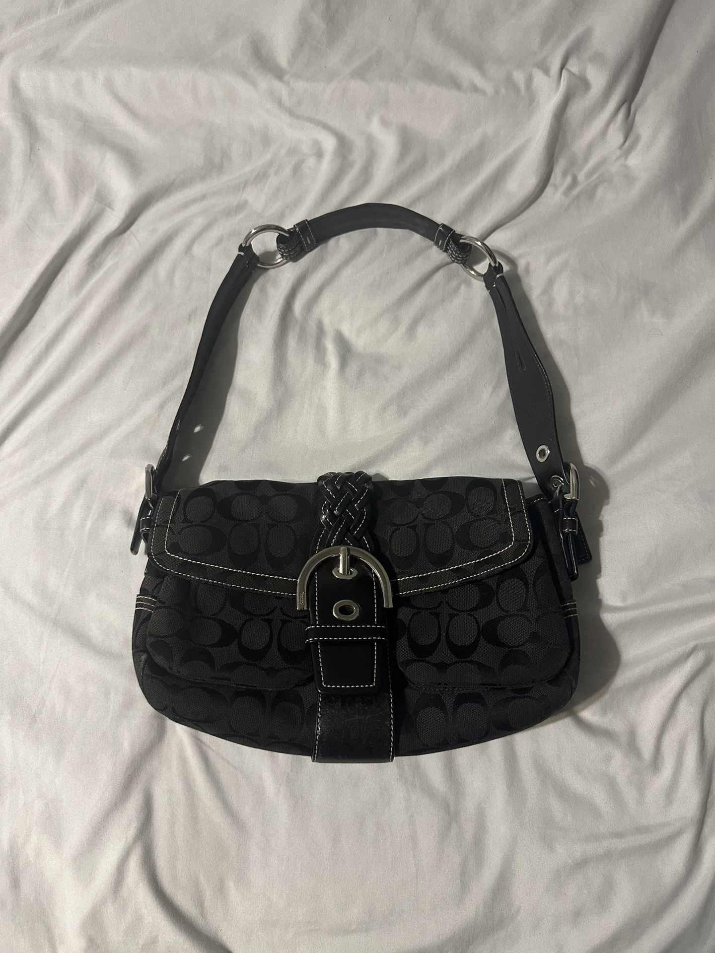 Coach Signature Soho Handbag Black K05Q 6314 NWOT Pockets