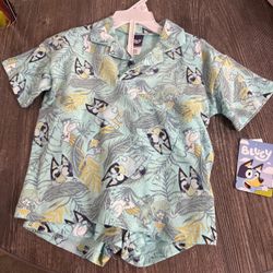 Bluey Kids Tropical Button-Up Shirt