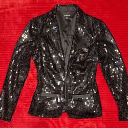Vintage Bebe  Square‑Sequin Blazer – Size 4