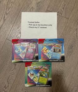 Pokemon Pokémon Prismatic Evolutions Sylveon  Glaceon leafeon Tech Sticker Collection Blister set