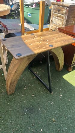 Wooden table with glass