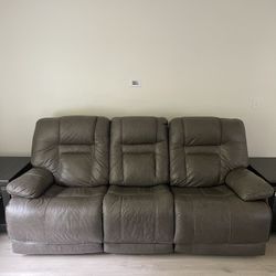 Leather Reclining Sofa Set
