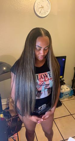 Silky straight hair