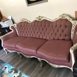 Antique French Provincial Sofa with two Arm Chairs 
