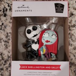 Disney Nightmare Before Christmas Jack and Sally Hallmark Ornament  - New In Box 