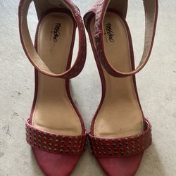 Women Red Heels Shoes Size 6