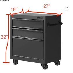 3-DRAWER ROLLING TOOL CABINET 350 LB CAPACITY