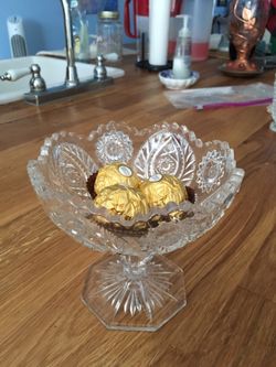 Victorian Pressed Glass Pedestal Candy Dish