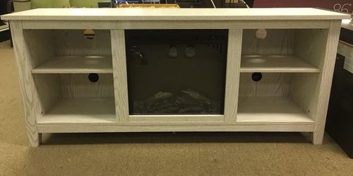 Beautiful White Wood Fireplace Tv Stand (58x16x26)