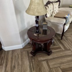 Coffee Table With Side Table And Lamps 