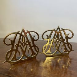 Vintage Virginia Metalcrafters 1977 Colonial Williamsburg Brass Bookends