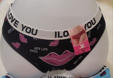 5-Pack women's Cotton Ladies Bikini Briefs Panties Love Underwear size M