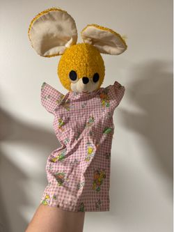 Vintage “Love Things” Mouse Hand Puppet – Adorable Retro Toy!