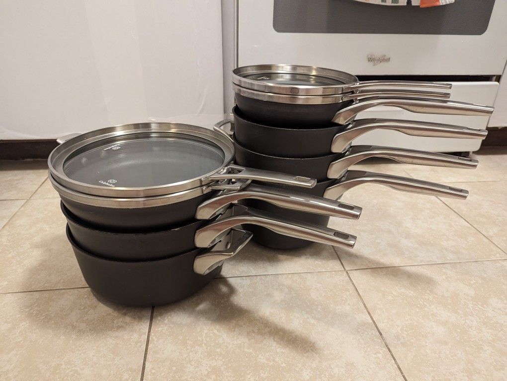 Calphalon Premier 10 Piece Hard Anodized Stackable Cookware Set READ  DESCRIPTION