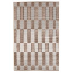 IV- 4'x6' Mohawk Gulzar Checkered Woven Fashion Area Rug Beige/Ivory